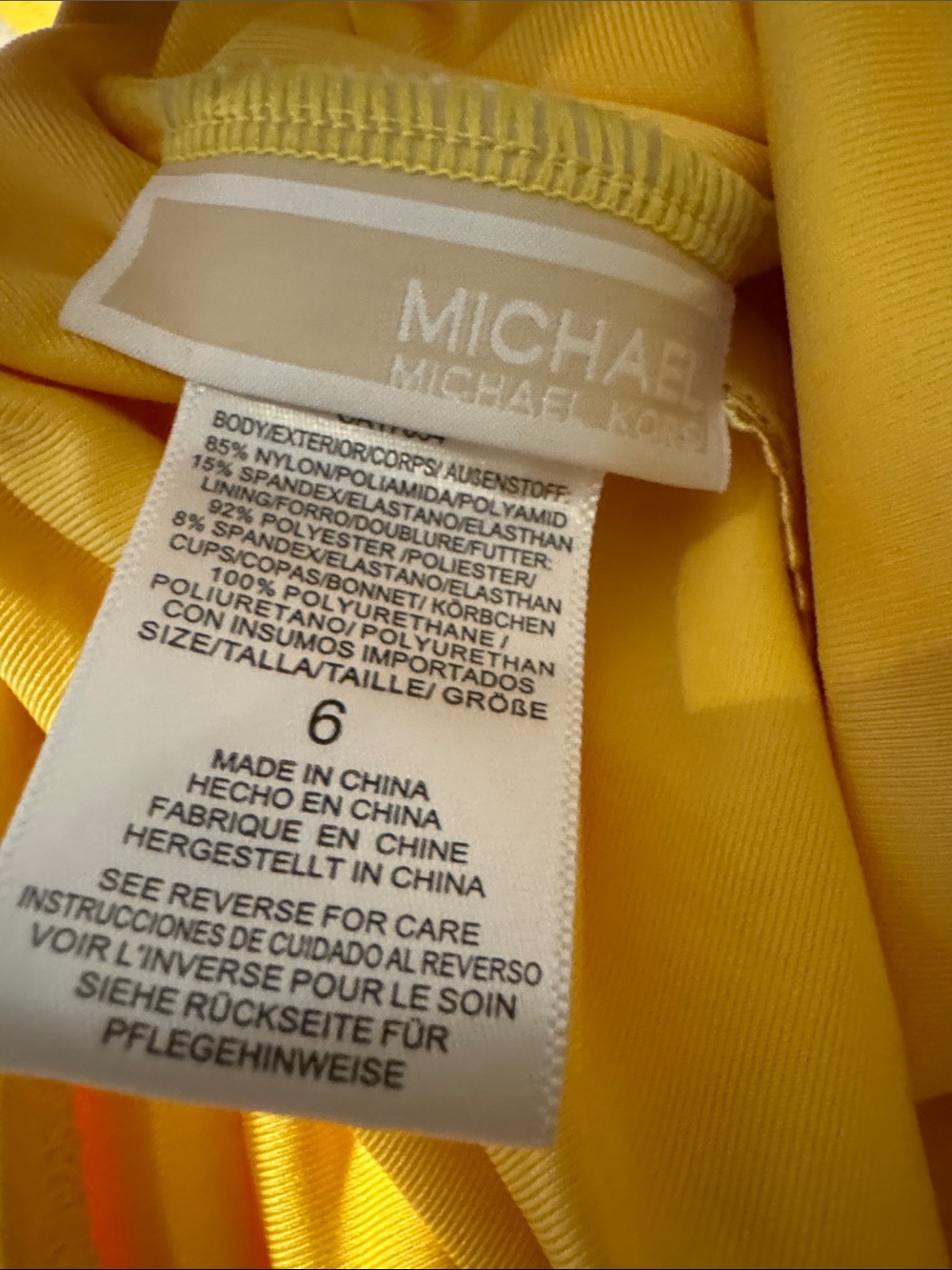 MICHAEL Michael Kors Beautiful Bright Yellow Swimsuit - Picture 2 of 6